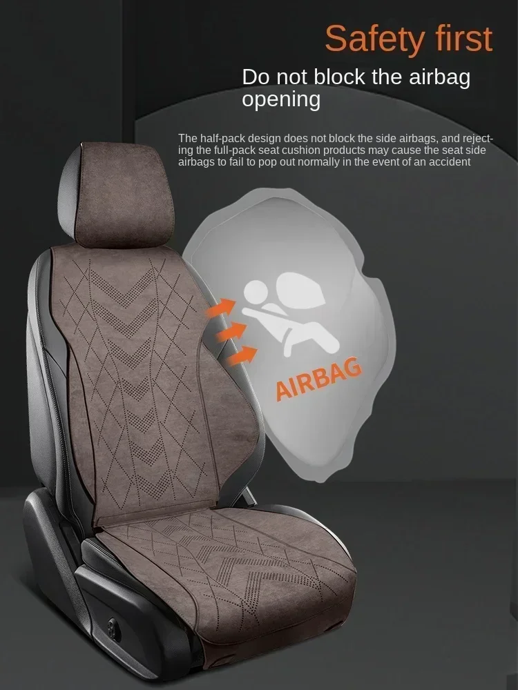 High-end Suede Universal All Seasons Car Seat Cover Breathable Perforated Suede Leather Luxury Car SUV Seat Cover Protection