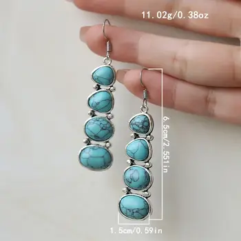 民族風波西米亞流蘇耳環,女士復古彩色棉絲流蘇耳環,婚禮派對珠寶配件 8 最佳銷售 嬉皮士耳環 - №7