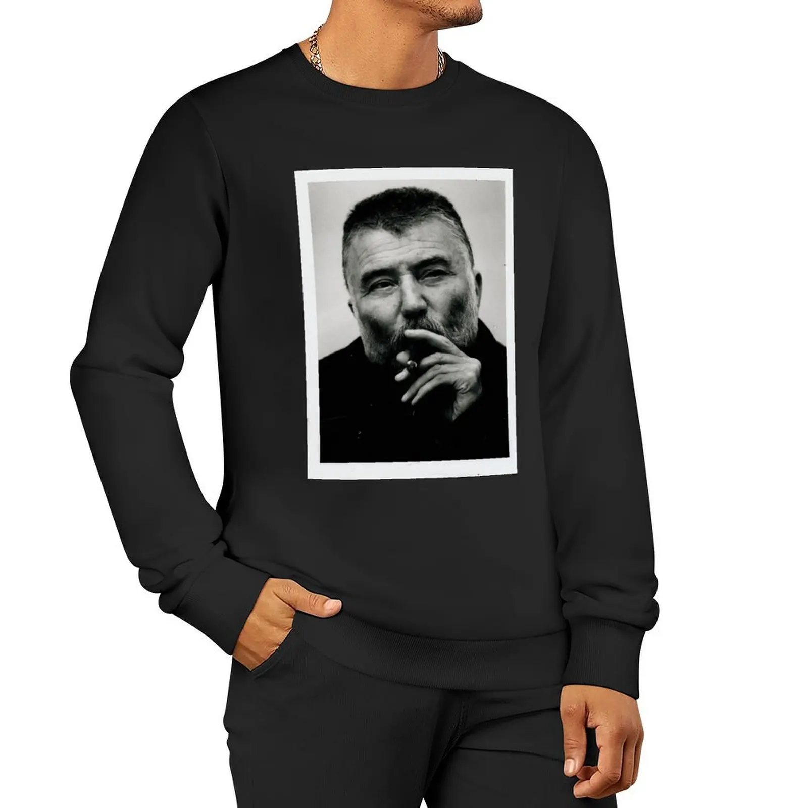 Peter Brotzmann Smoking a Cigar Pullover Hoodie men's winter sweater oversize sweatshirt