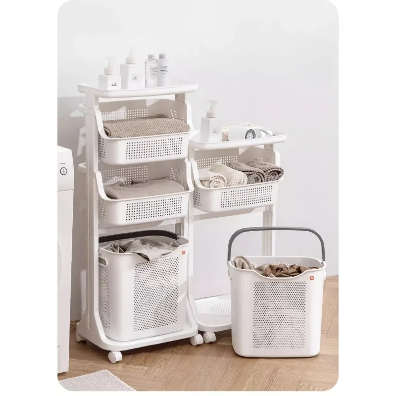 Dirty clothes storage basket, dirty clothes basket cart, bathroom rack