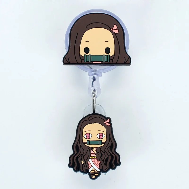 Cute Cartoon Funny For ID Card Holder Scalable Toggle Clip Employee Card Doctor Nurse Chest Card Student Bus Card Holder