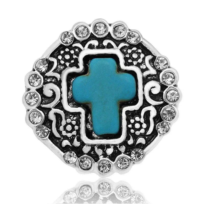 New Fashion Round Rhinestone Cross Pattern Christian Faith 18mm Metal snap buttons for DIY 18mm snap jewelry wholesale