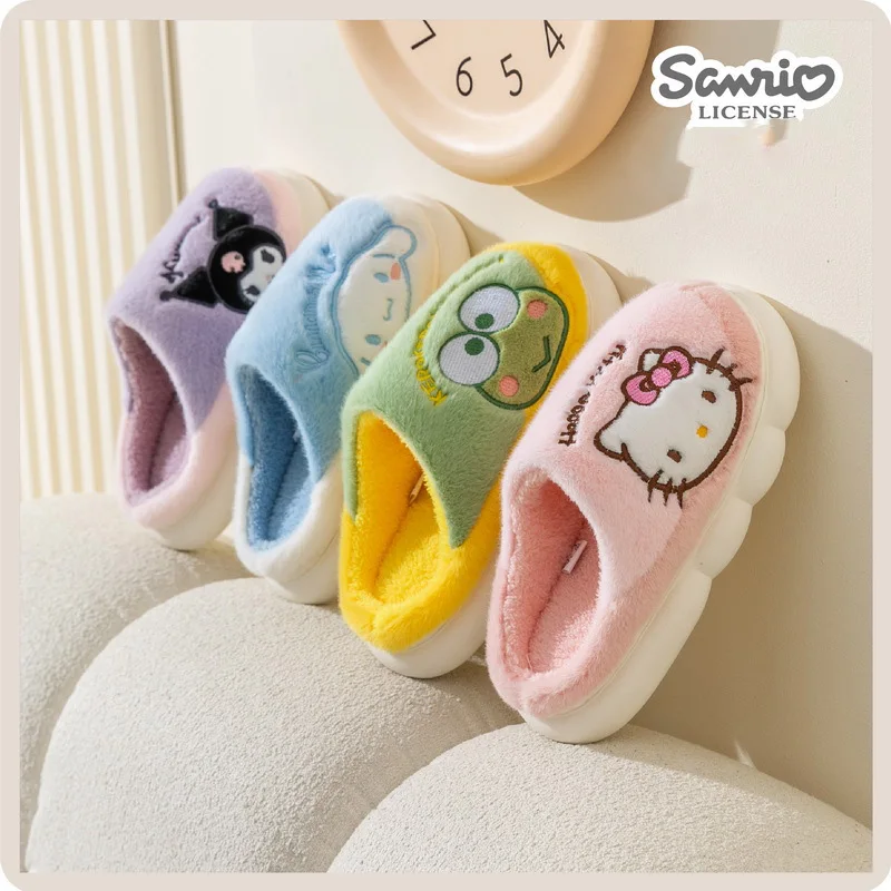 

Sanrio Slippers Cotton Drag HelloKitty Kulomi Keroppi Cinnamoroll Laurel Dog Indoor Home Autumn/winter Child Slippers