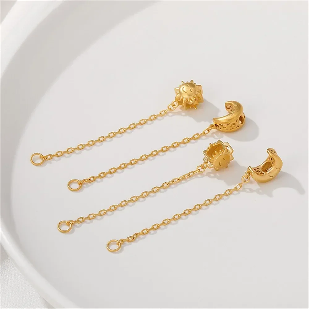 14K Gold Wrapped Spring Buckle Pendant Needle Pearl DIY Handmade Bracelet Necklace Extension Chain Jewelry Material Accessories