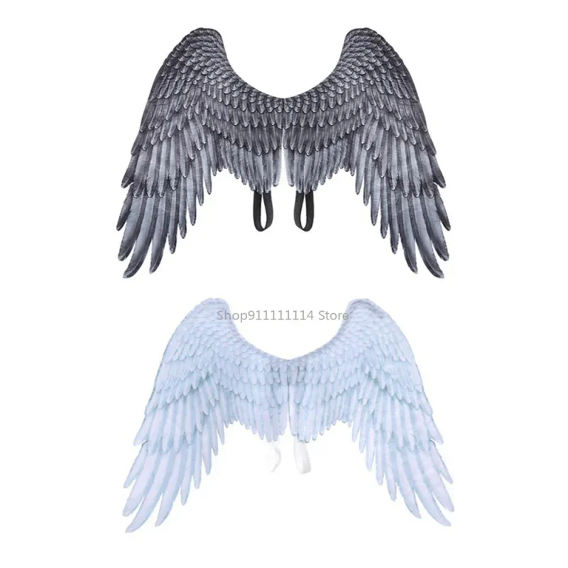 Angel Devil Cosplay Props Adult Costumes Black And White Wings Fabric 3D Theme Halloween Christmas Party Supplie MN1