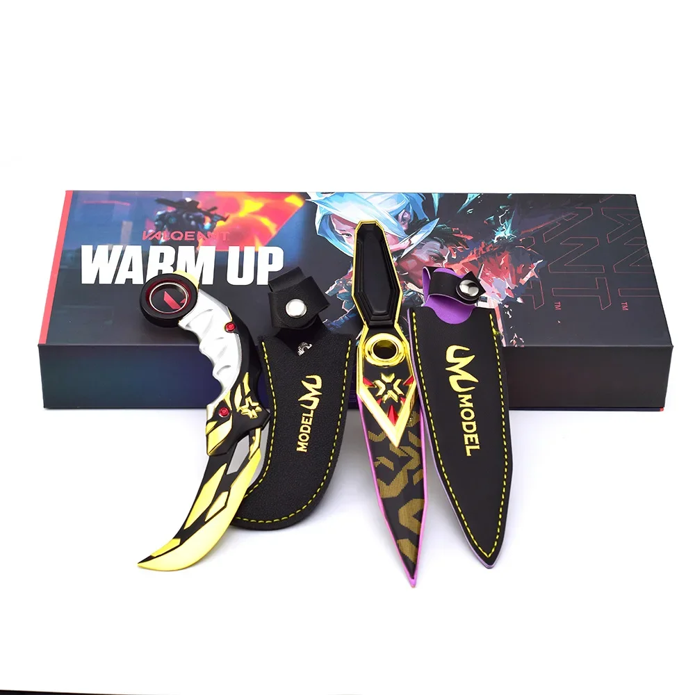 22cm 17cm Valorant Champions 2023 Kunai Karambit obrotowe urządzenia peryferyjne do gier pudełko na prezent uchwyt na nóż rekwizyt cosplay nóż zabawkowy