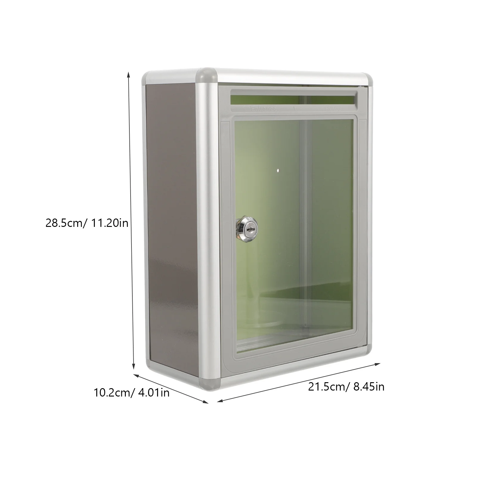 1Pcs Transparent Post Box Aluminium Alloy Large Mail Slot Mailbox Wall Mounted Suggestion Ballot Raffle Ticket Box for Home