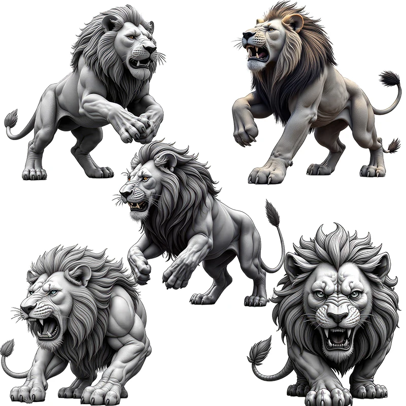 Three Ratels CG175 Lively lion art animal stickers for home decoration computer decals car body decals