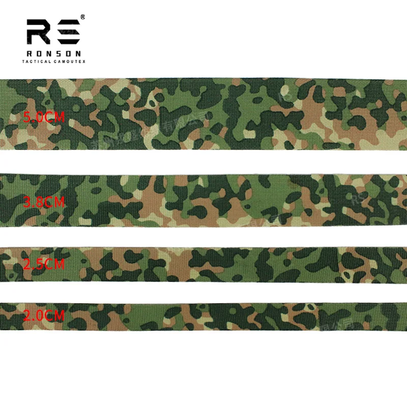 NFP Multitone Woodland Camouflage Printed Nylon Webbing Strap Durable Use for Tactical Gears Outdoor Bags Vests in Stock NIR - Detail 1