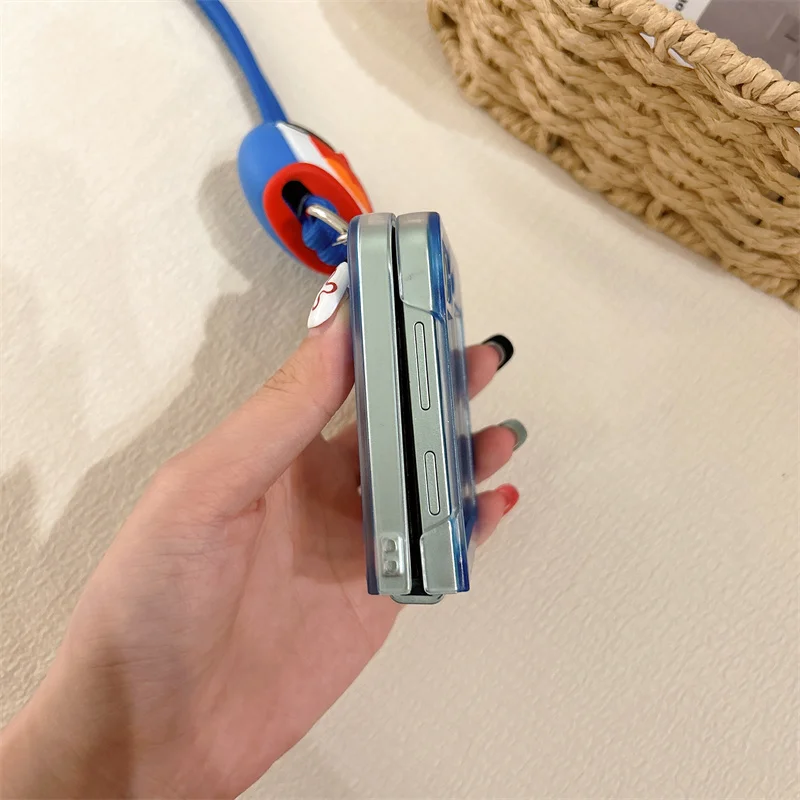 حافظة هاتف يابانية لطيفة على شكل رسوم كرتونية لهاتف سامسونج Z Flip 7 6 5 مع حزام حبل لهاتف Galaxy ZFlip7 ZFlip6 حافظات Funda #6