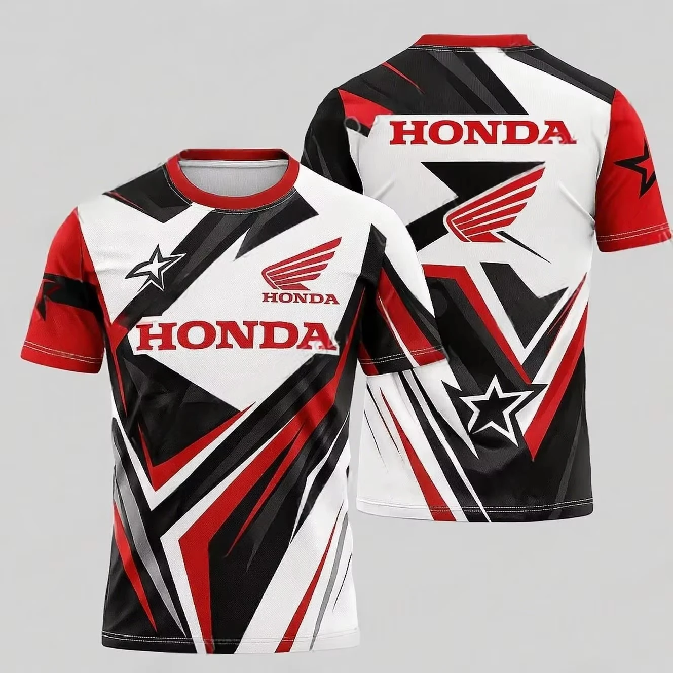 オートバイ乗馬スプラッシュインク印刷速乾性通気性半袖男性と女性ホンダ乗馬カジュアル Tシャツトップス