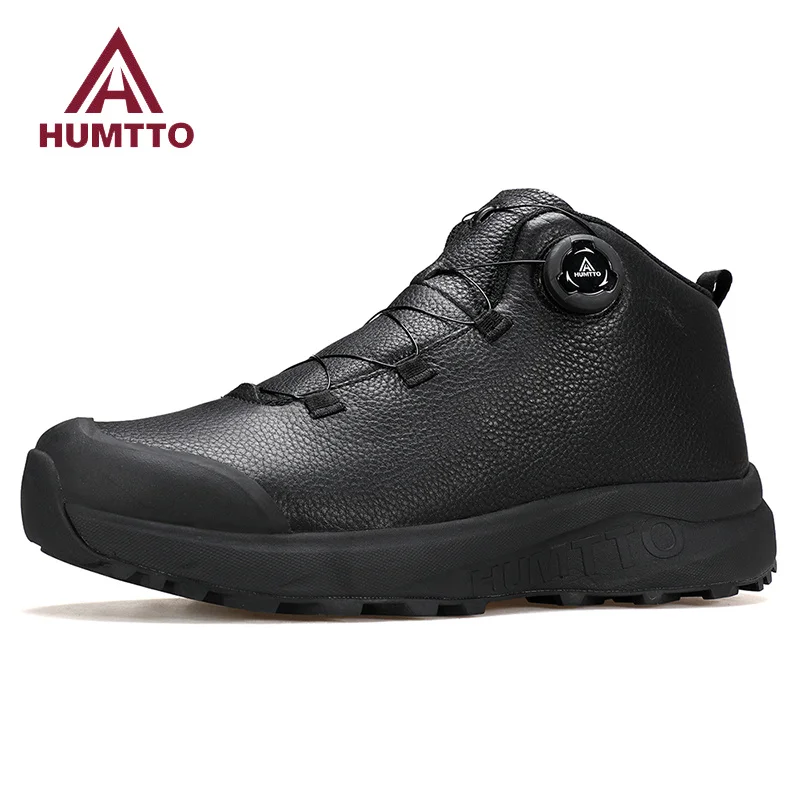 

HUMTTO Leather Shoes for Men Winter Camping Outdoor Men's Sports Shoes Breathable Trekking Boots Man Non-slip Hiking Sneakers