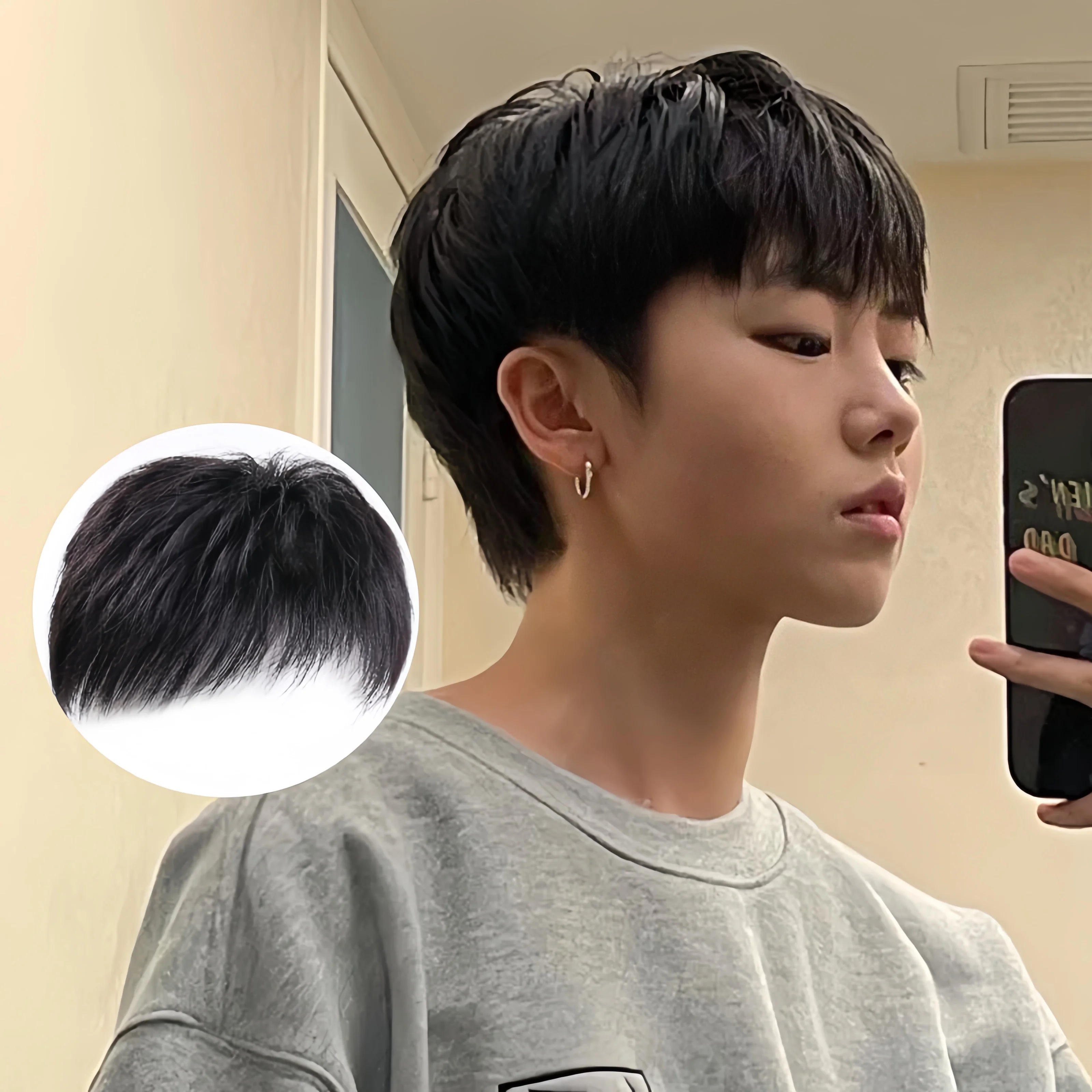 Hot-selling wig men's hair patch synthetic fiber high temperature silk hair shade white hair natural breathable patch