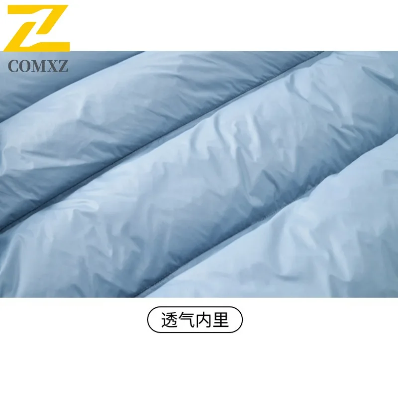 COMXZ 2025 شتاء جديد أسفل سترة الرجال عادية الرياضة النمط الأمريكي أسفل معطف انفصال أسفل Wearwaterproof يندبروف سترة واقية