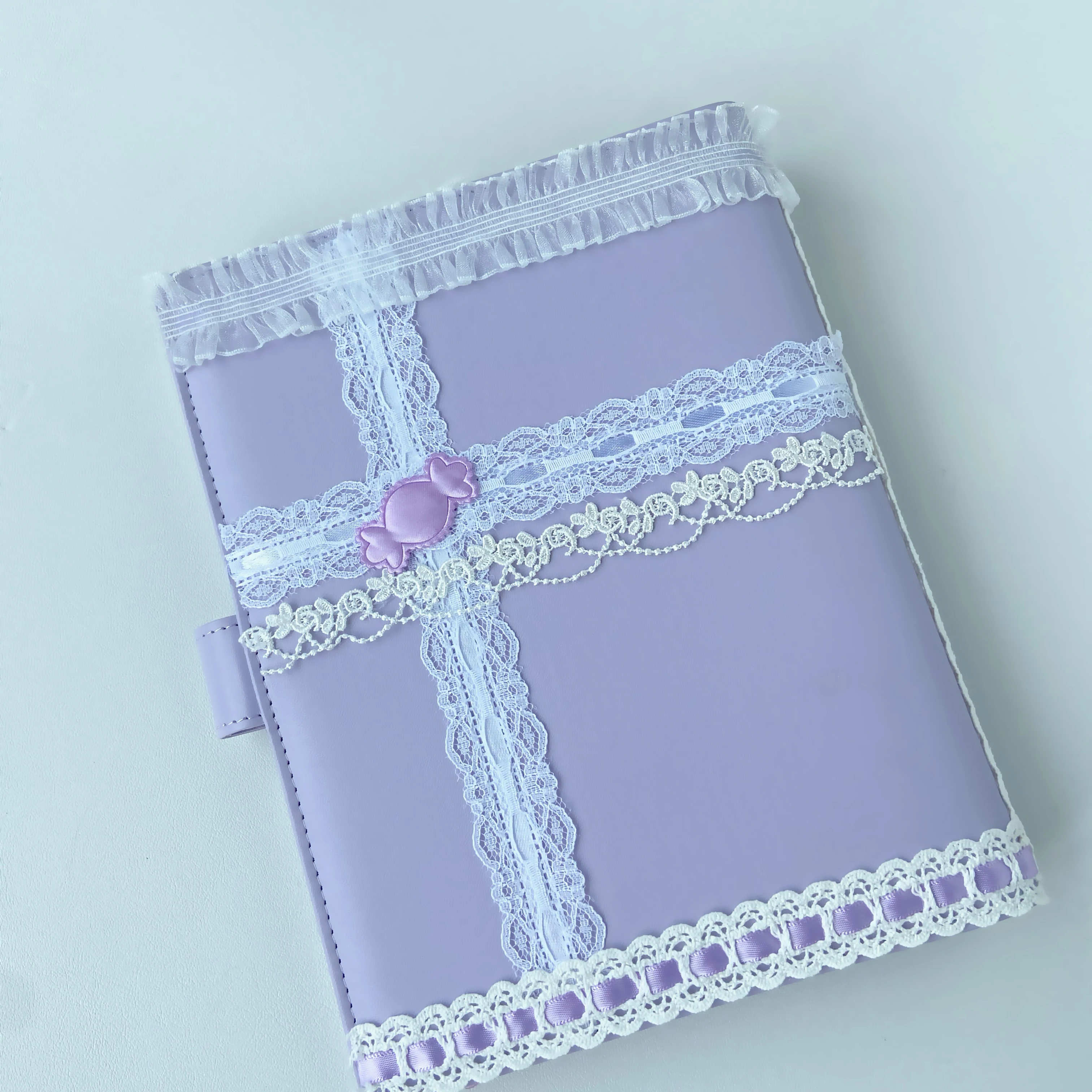 Kpop Photocard Album A5 Cover Binder Ring Orignal Design PU Cotton Lace Loose-leaf Photo Card Holder Student Cards Booklet