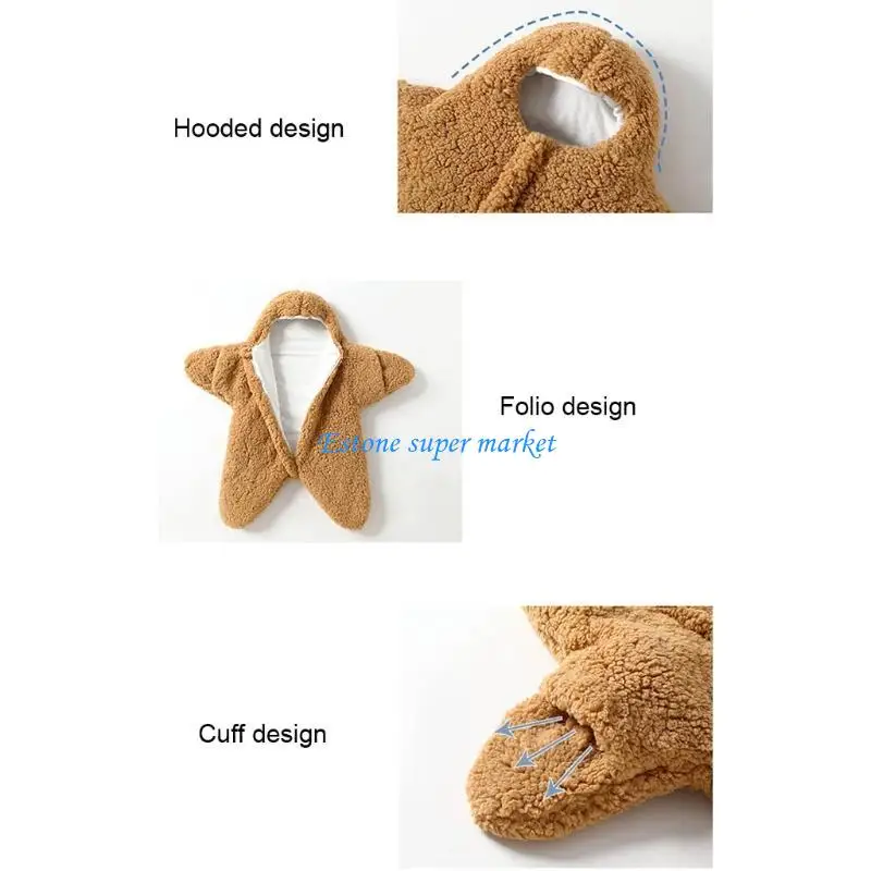 090B Kantong Tidur Bayi Sangat Lembut Bulu Domba Berbulu Bayi Baru Lahir Menerima Selimut Tidur Nyenyak Pembungkus Bedong Kamar