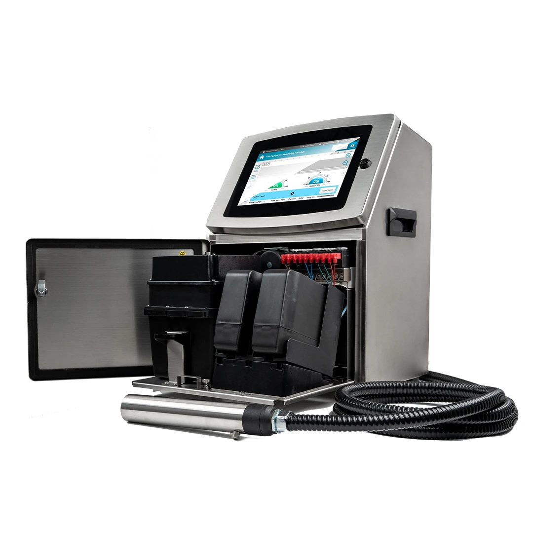 V2000 Automatic Industrial Logo Date Inkjet Printer CIJ Continuous Dot Matrix Coding Machine with New Cable