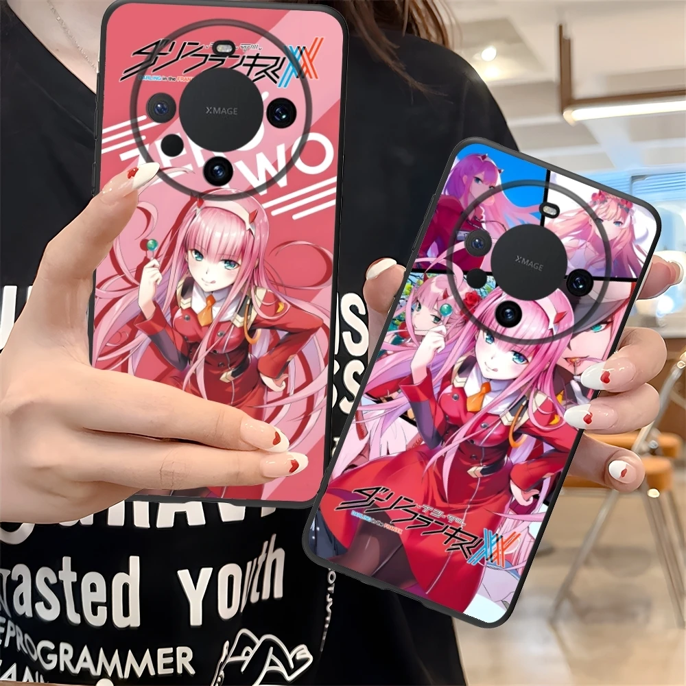 Darling FranXX Zero Two Mobile Cell Phone Case for Huawei Mate 60 50 40 30 20 10 Pro Plus Lite E 5G Black Soft Phone Cover Shell