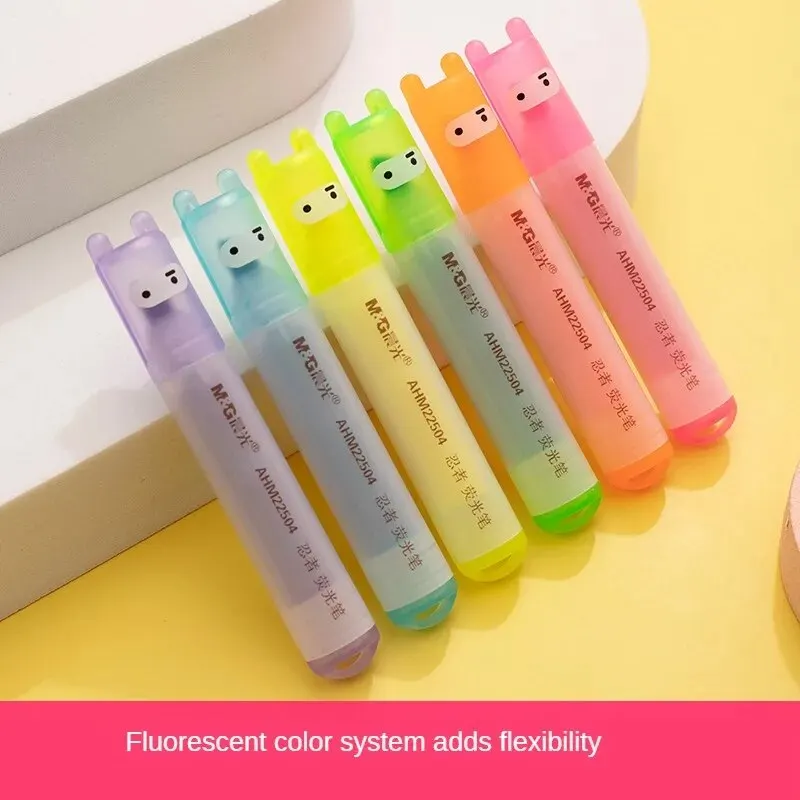 M&G Stationery 3/6 Colors Highlighter Office Student Universal Eye-catching Key Markers Star Color Series Marker