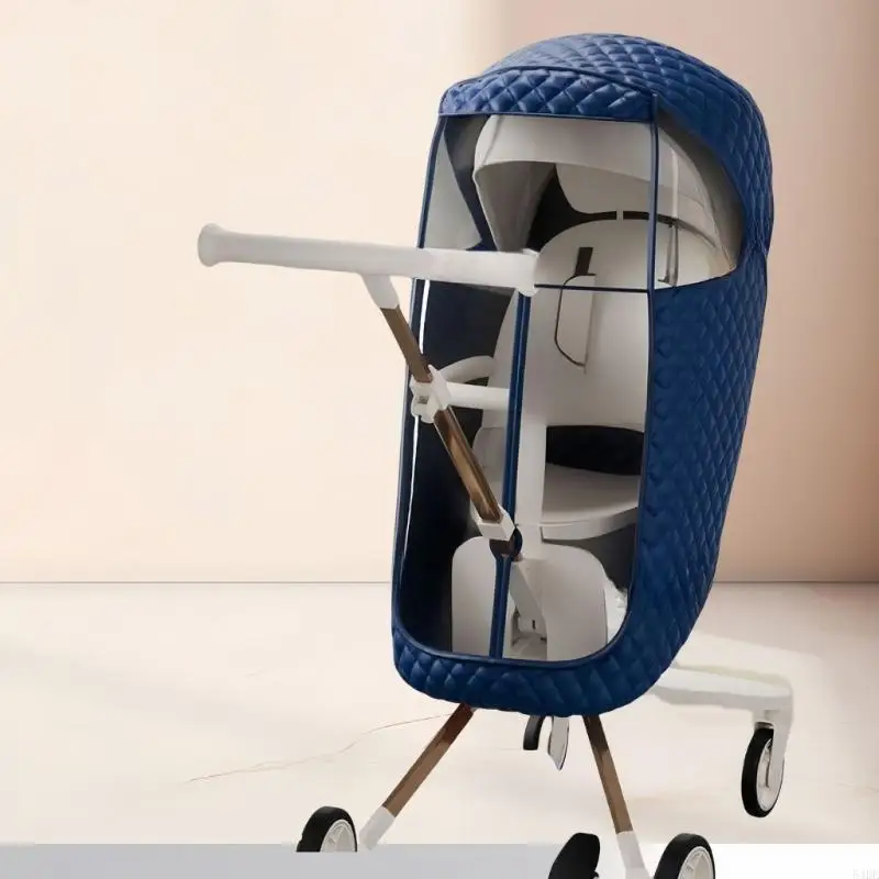 

54DF Clear View Strollers Rain Cover Windproof Thermal Insulated Baby Carriage Protectors Sun Protections
