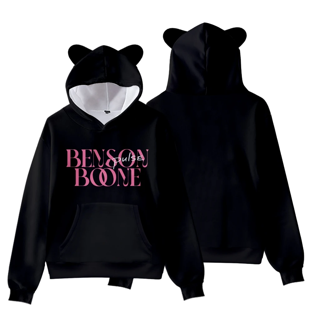 Benson Boone Pulse Cat Ear Hoodie Women Men Long Sleeve Sweatshirt Casual Cute Pullover Clothes