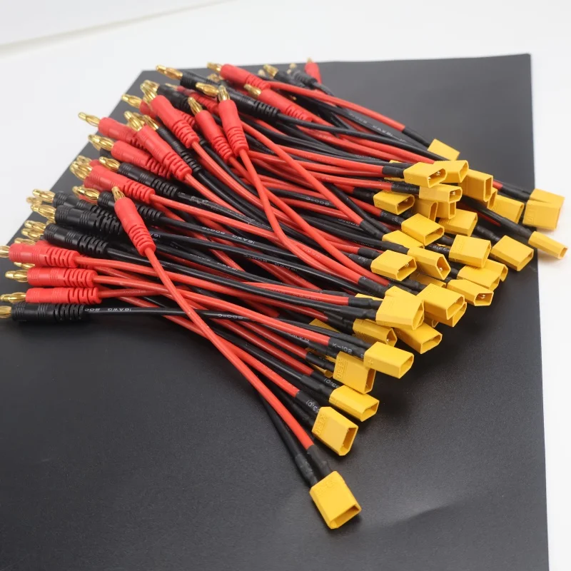 

Banana Plugs Charge Cable Silicone Wire 16AWG For Lipo Battery 1/6 PCS 15CM XT30 Charge Lead to 4.0mm