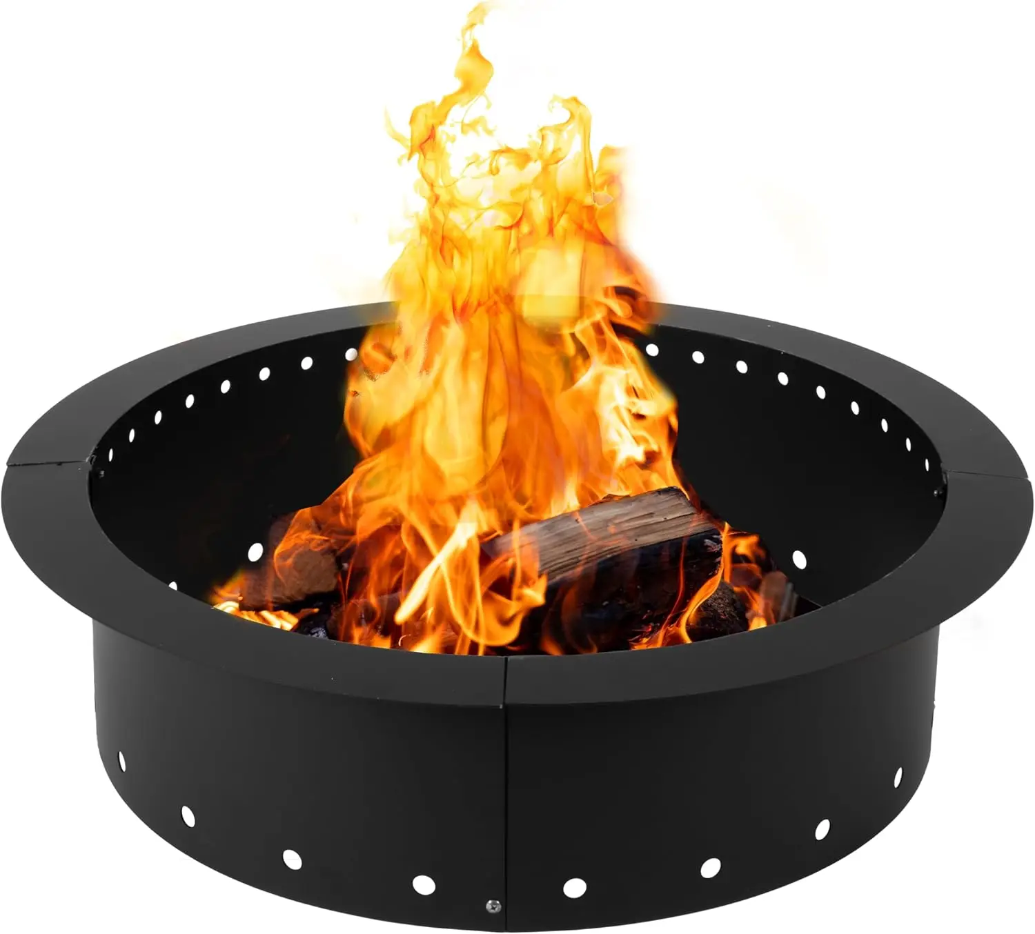 

Heavy Duty Metal Smokeless Permanent Fire Pit Ring 36 Inch Outer/30 Inch Round Fire Pit Insert Liner Outdoor Firepits