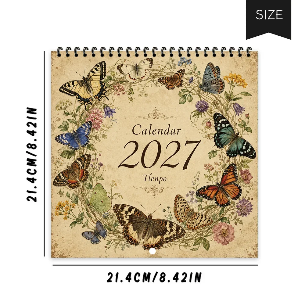 1pc 2027 Specimen Butterfly Wall Calendar, 12-Month Monthly Planner, Perfect Gift for Back-to-School Season, Christmas, New Year