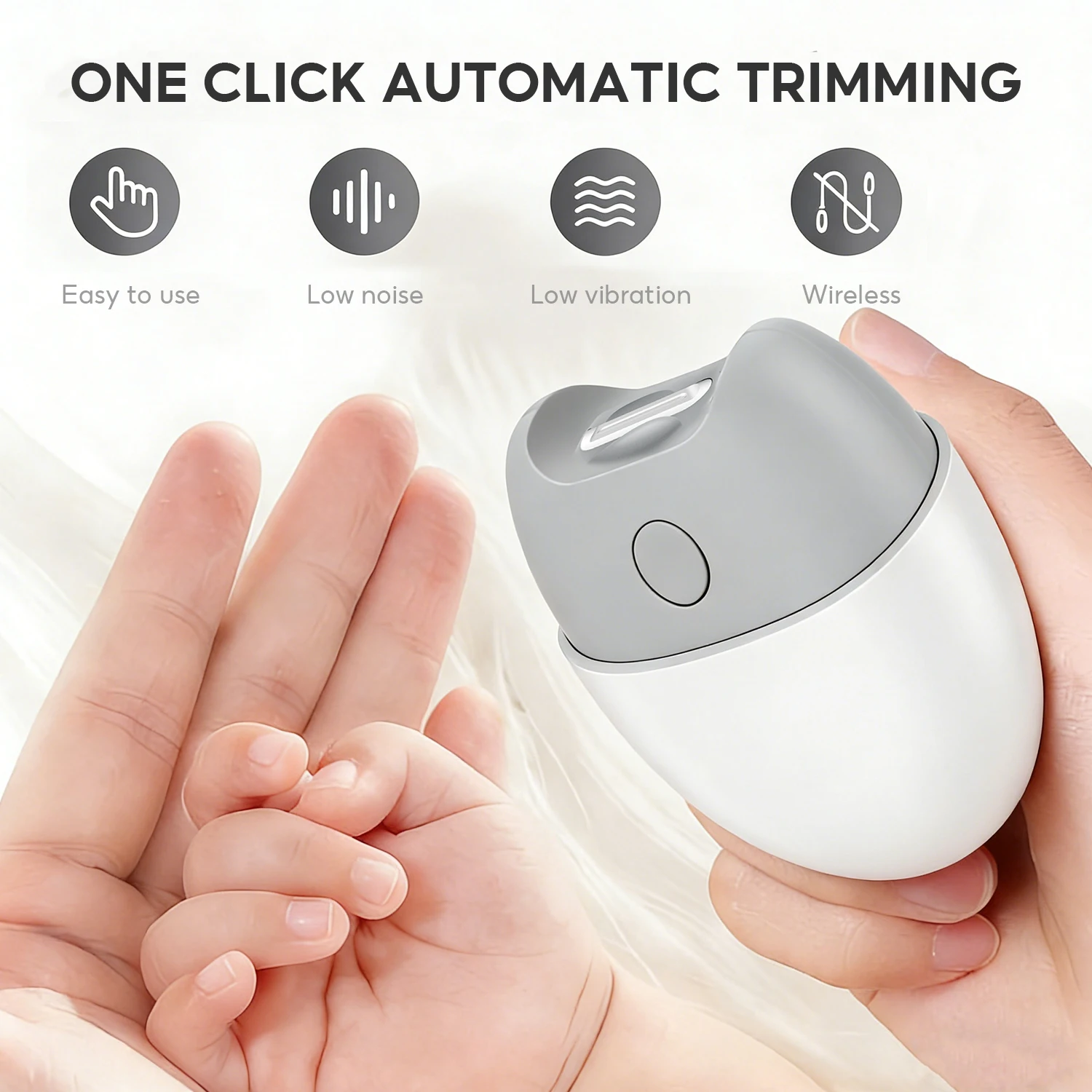 MeeGoo SL188 Electric Nail Clipper, Auto Trim & Polish, 48dB Quiet, LED Light, Nail Dust Collection, Type-C, 300mAh