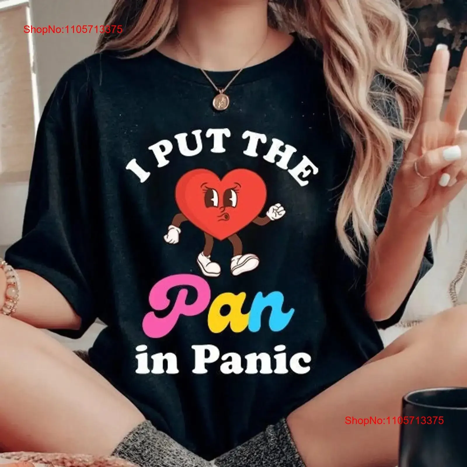 I put the pan in panic shirt pansexual pride funny lgbtq retro style lgbt boho gift vintage Washed Slightly