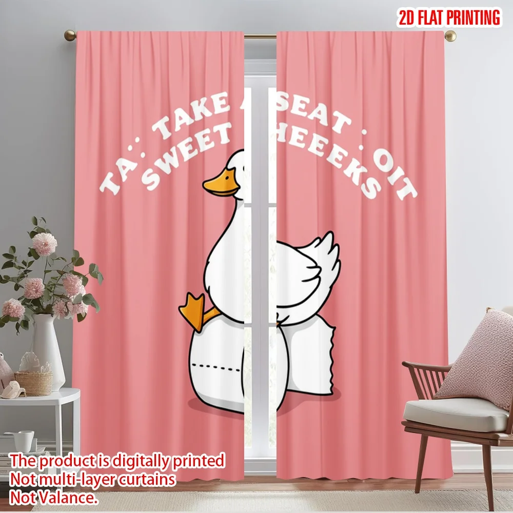 

2pcs 2D flat printing Scene Curtain Take A Seat Sweet Cheeks Polyester Without Electricity All Season Party & Holiday Decor Use