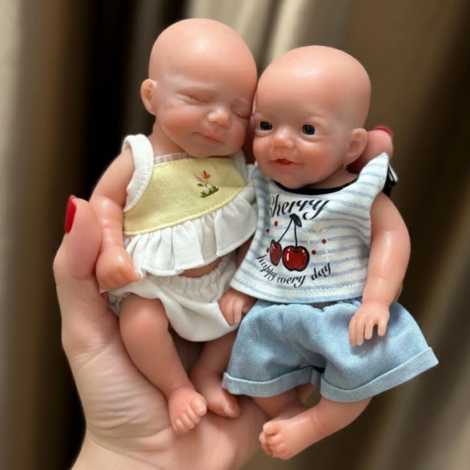 8 Polegada/20cm silicone reborn boneca menina/menino, pele pintada realista, boneca recém-nascida lavável, brinquedo colecionável presente para crianças