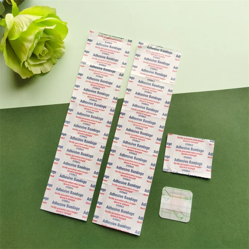 Imagem -02 - Impermeável Adesivo Ferida Vestir Fita de Fixação Pele Encerramento Strip Band Aid Bandagem Emergência Survival Kit 100 Pcs