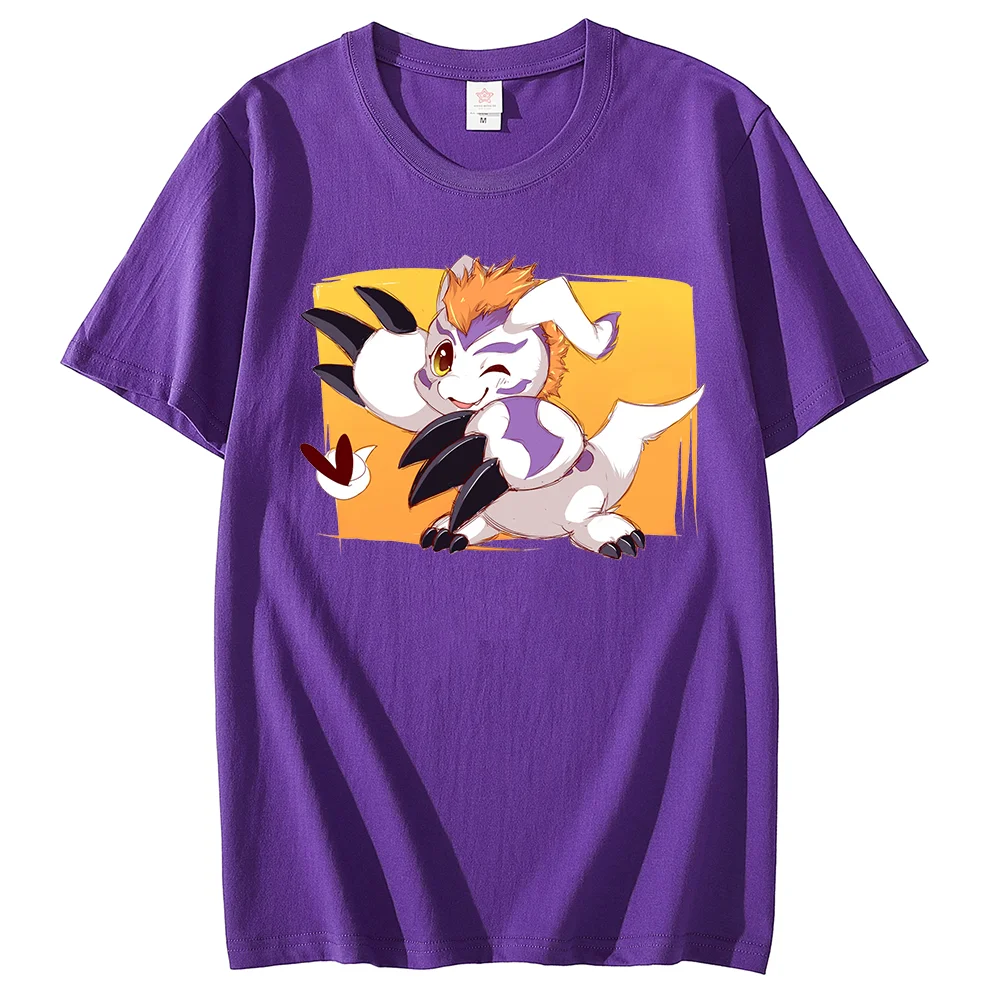 Anime Digimon T-shirt Gomamon printed casual sports street male and female student role-playing clothing T-shirt