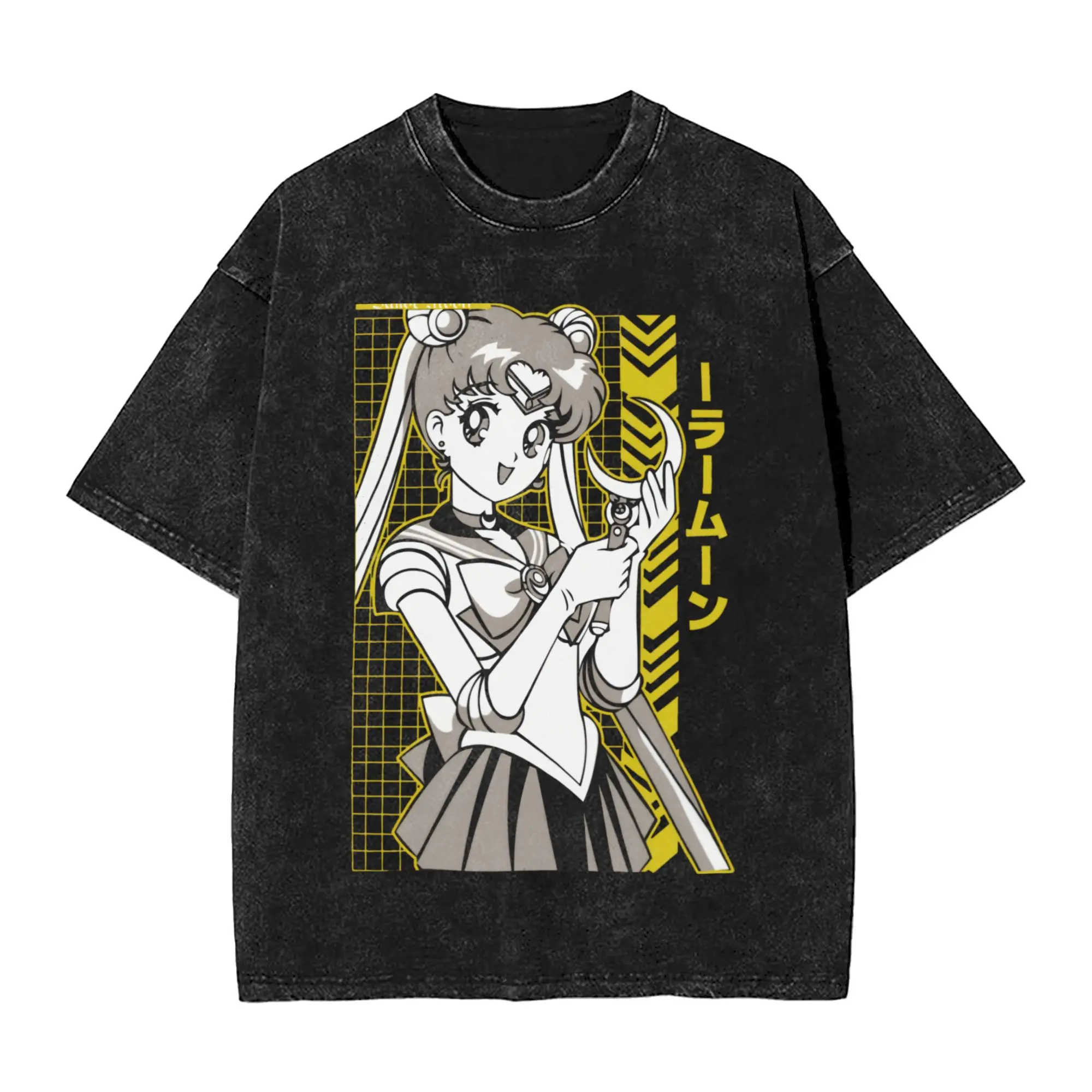 Sailors Moons with Crescent Moons Wand T Shirts Men 100% Cotton Casual T-Shirt Crewneck  Tees Short Sleeve Tops Printing