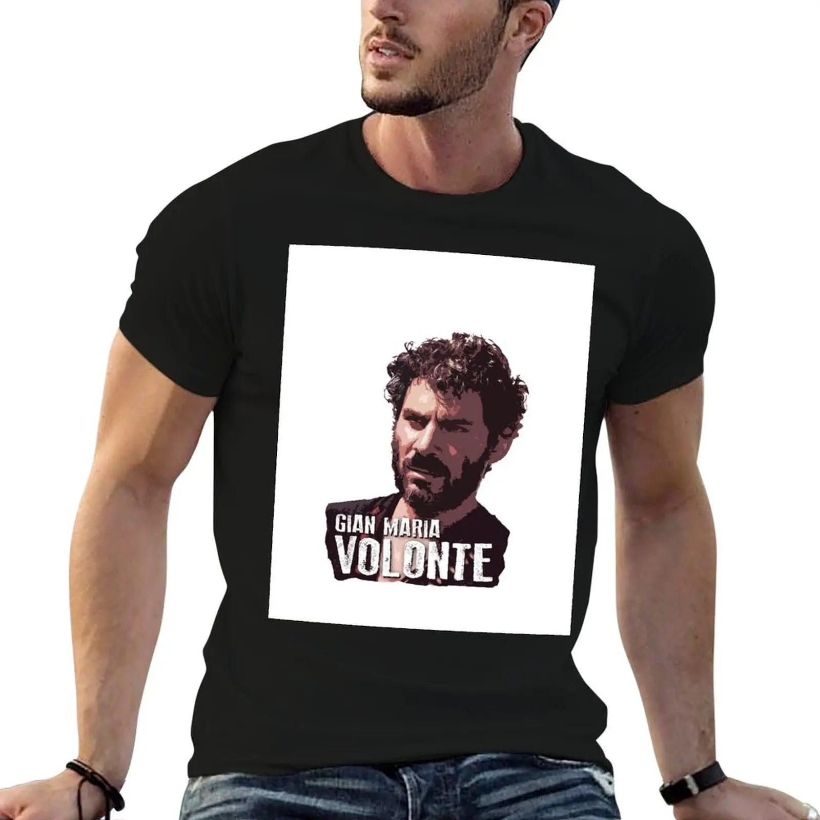 Camiseta Gian Maria Volonte-El Indio, camisetas de algodón para hombre, camiseta gráfica divertida para hombre, camiseta de algodón 100%