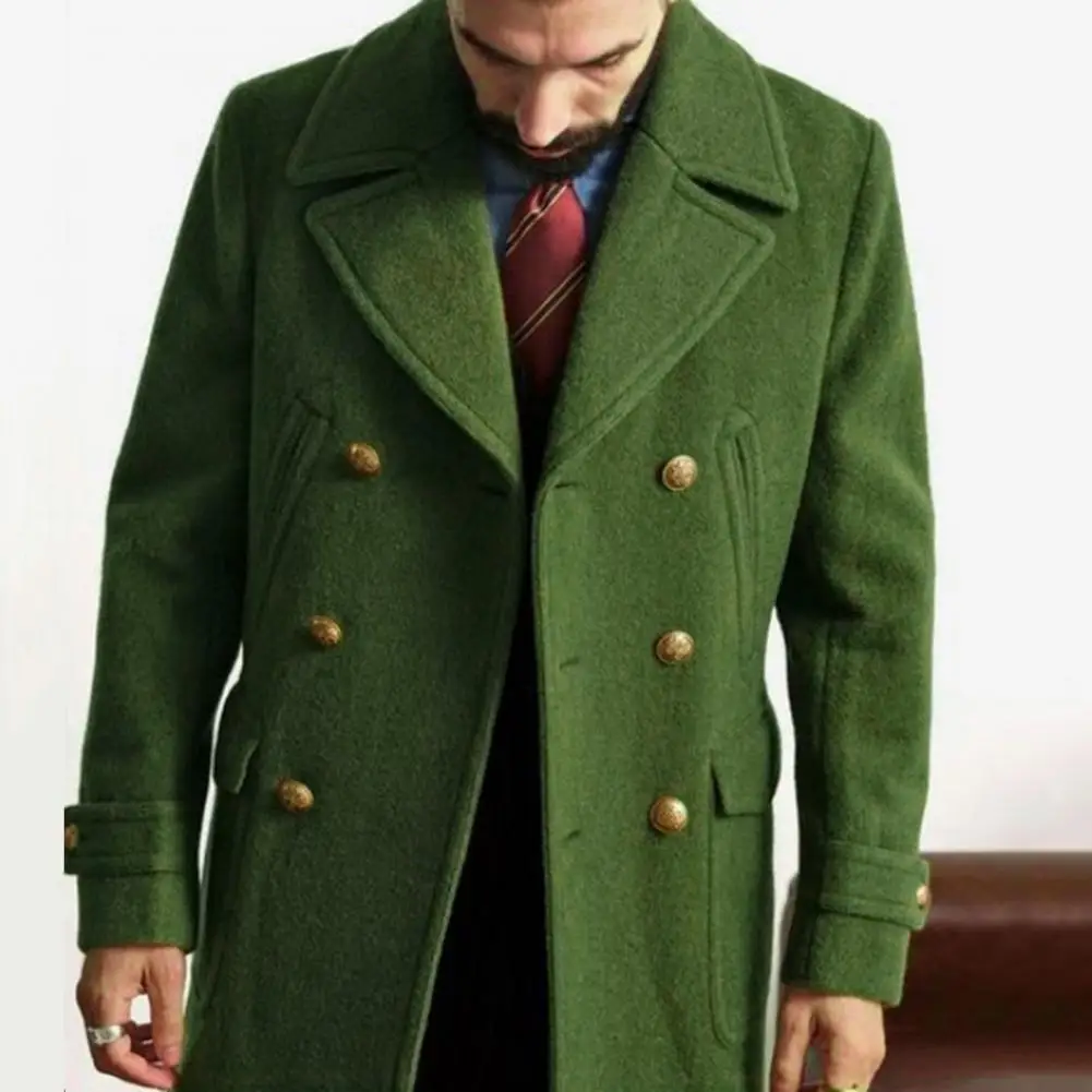 Männer dicken Wintermantel britischen Stil Herren Zweireiher Trenchcoat dicke Langarm Strickjacke mit Kerbe für Herbst/Winter