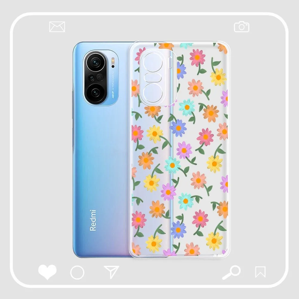 Fashion Fresh Little Daisy Flower Phone Case For Samsung S 20 21 22 23 for Redmi Note7 8 9 10 for Huawei P20 30 40 Clear Case