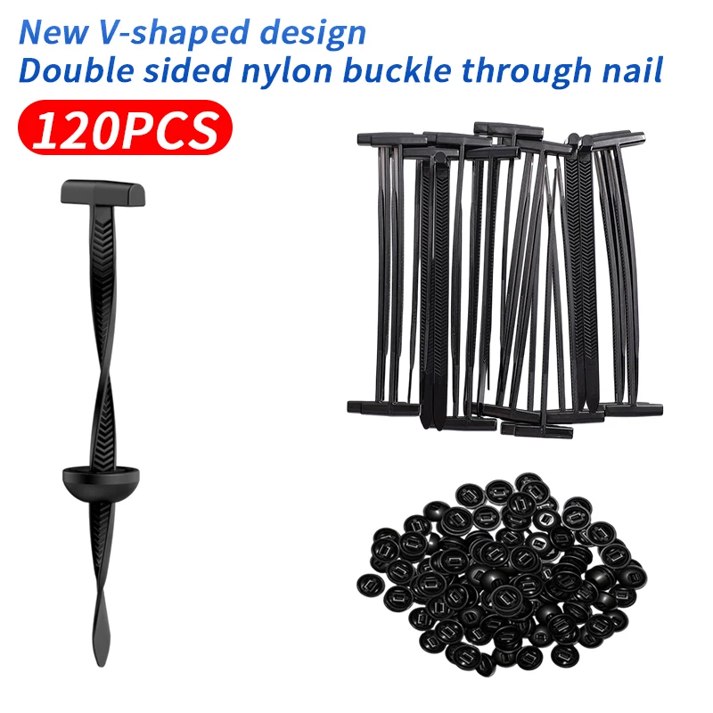 New V-shaped double-sided nylon buckle through nail cement baffle motorcycle binding strap engineering application 120PCS