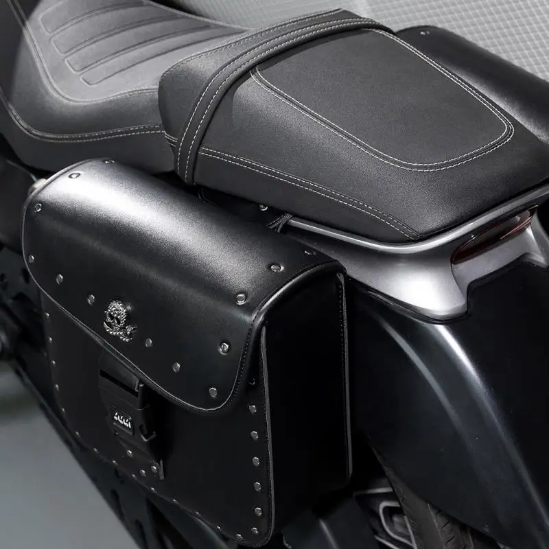 Motorcycle Side Cases 1Pari Bags Lockable Steampunk Medieval Vintage Riding Waterproof Storage Bag Punk Chopper Skull Knift Logo