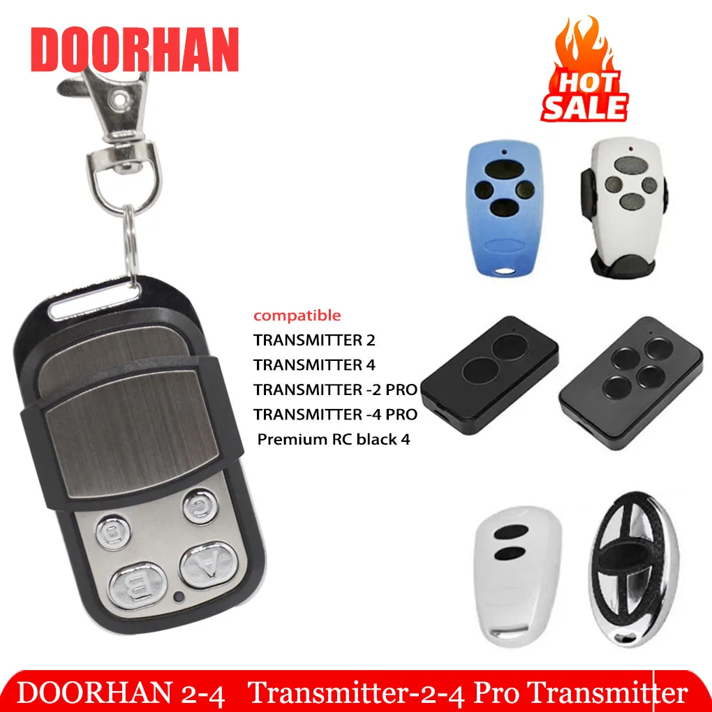 433mhz rolling code  100% compatible withwith Dorhan Transmitter 2-4, transmitter 2pro-4  pro is available on all Doorhan models