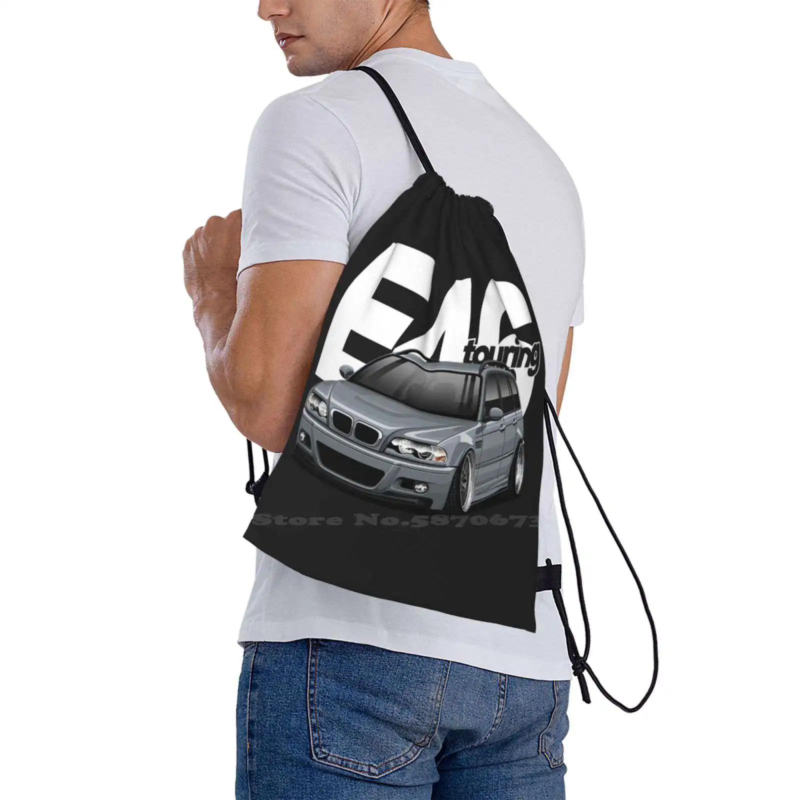 E46 Wagon Backpack For Student School Laptop Travel Bag E46 Enthusiast E46 Lover E46 Tuning Bavarian Engine Works Bimmer E46