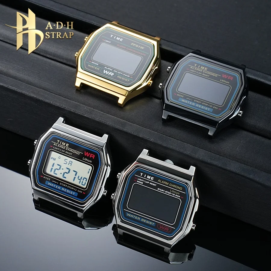 لساعة كاسيو المربعة الصغيرة A158 A168 تعديل حافظة ساعة من الفولاذ المقاوم للصدأ A159 F91 ترقية حافظة معدنية حافظة مقاومة للماء #3