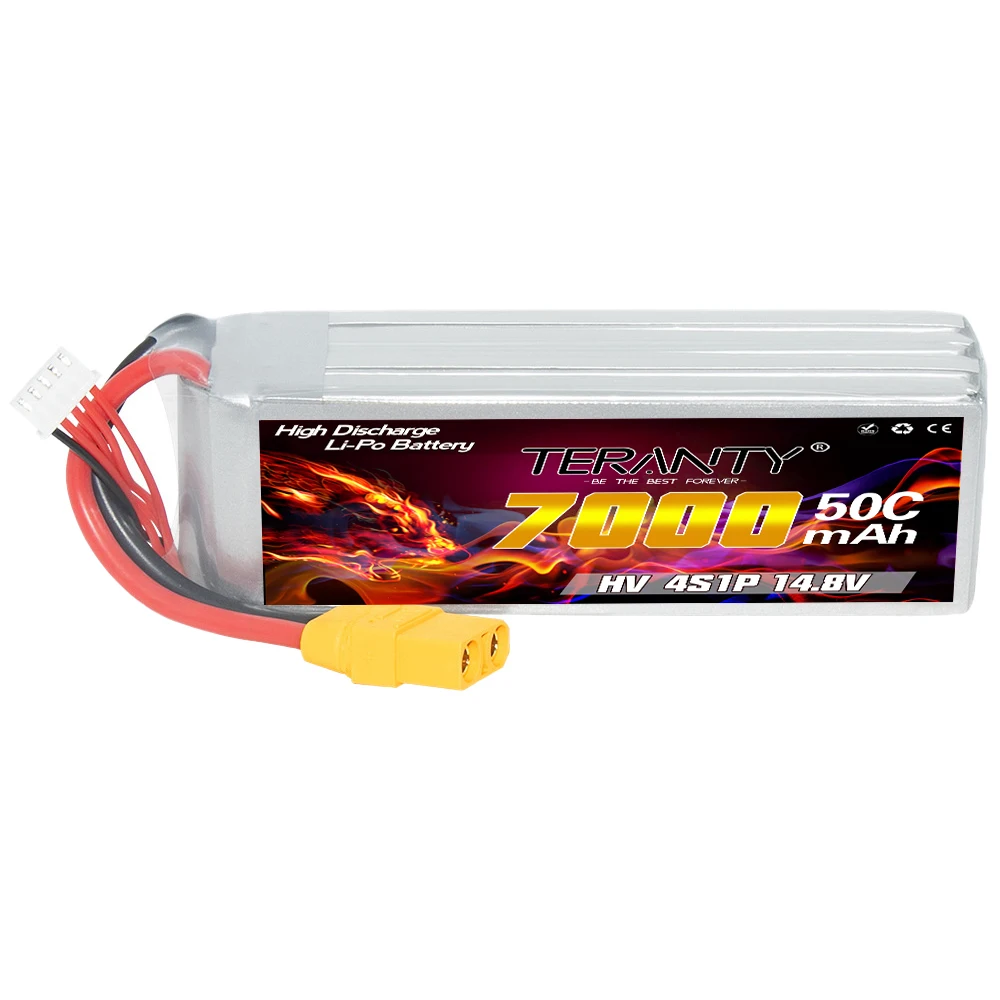 2Pcs TERANTY 14.8V 4S 7000mAh 50C/100C Lipo Battery Movie Shooting FPV Drone Helicopter Crossover RC Vehicle Lithium Battery