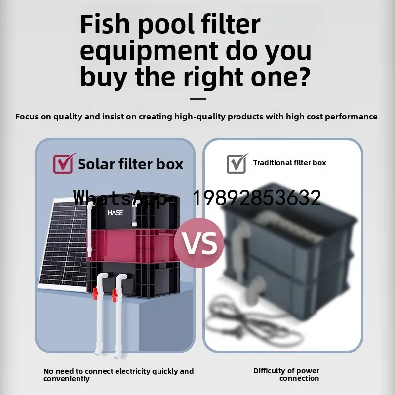 

JX solar filter water circulation system external drip box water pump turnover filter box home decor