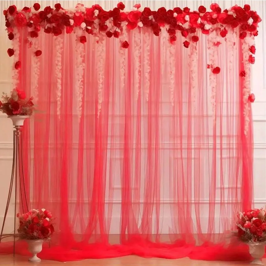 1pc Decken Vorhänge Hochzeit Bogen Drapieren Sheer Stoff für Zeremonie Tüll Weihnachten Hintergrund Vorhang Braut Zelt Dekoration – Detail 4