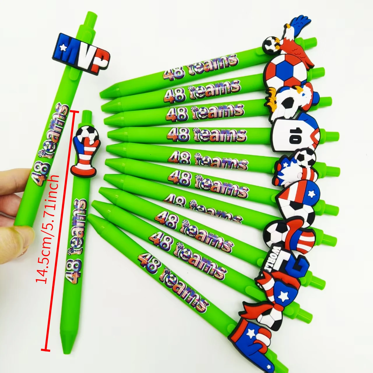 5 قطعة/10 قطعة موضوع أمريكي مباراة كرة القدم قلم حبر جاف أخضر هدية الحدث قلم حبر جاف