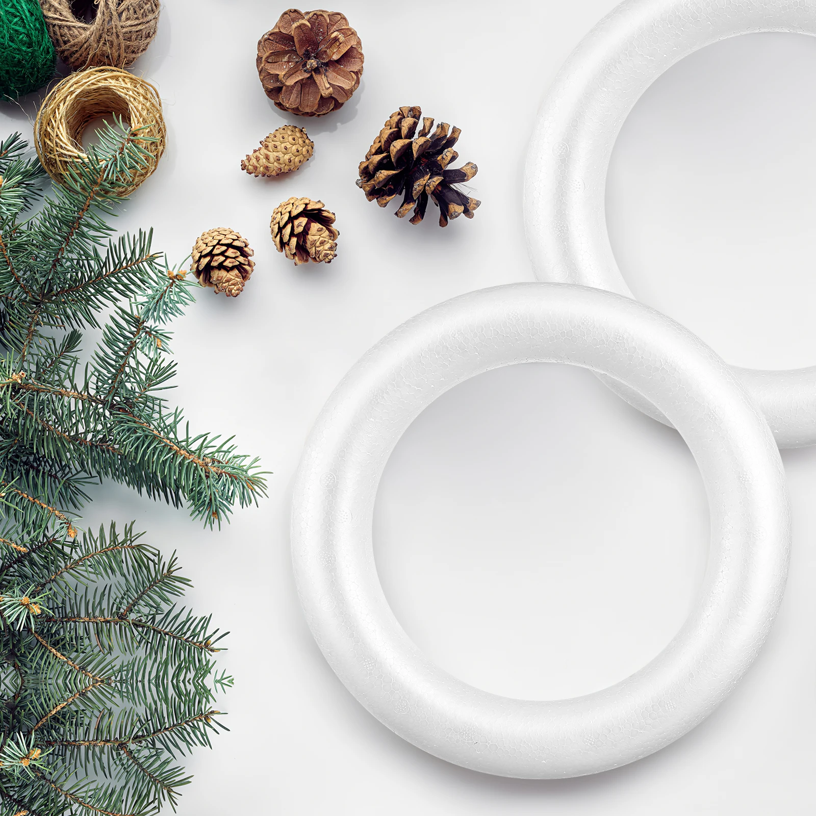 

3pcs Foam Circular Ring for DIY Craft Decor Art Supplies Wedding Garland Party Centerpiece Handicraft Accessory