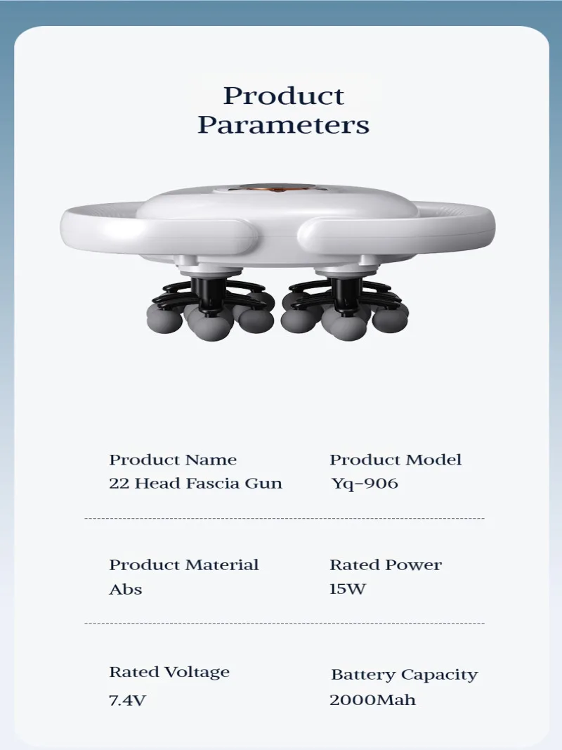 Cross-border 16-head 8-head Fascia Gun, Rechargeable Multi-head Massager, Waist and Back Muscle Deep Relaxation Massager
