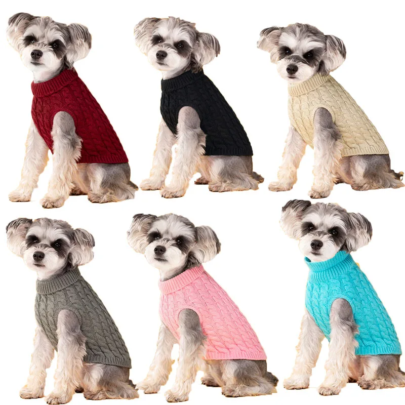 

Dog Clothes High Collar Twist Sweater For Small Dogs Dachshund Poodle Chihuahua Apparel Knitted Puppy Jumper Sweaters Jacket XL